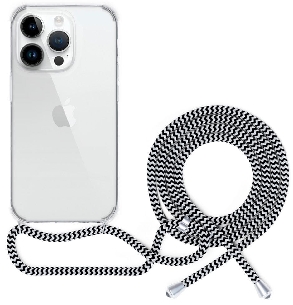 EPICO transparentný kryt so šnúrkou pre iPhone 14 Pro - čierno-biela, 69310101000021 - rozbalené